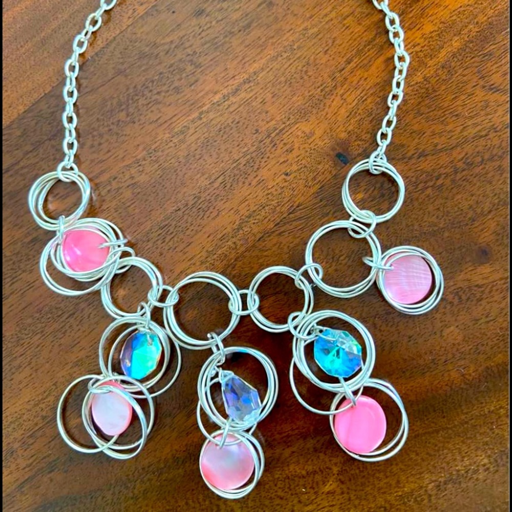 Real silver necklace with real mother of pearl